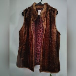 Chico's Brown Faux Fur Vest